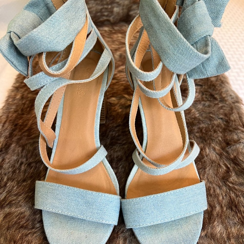 Charlotte Russe jean sandals Sz 6